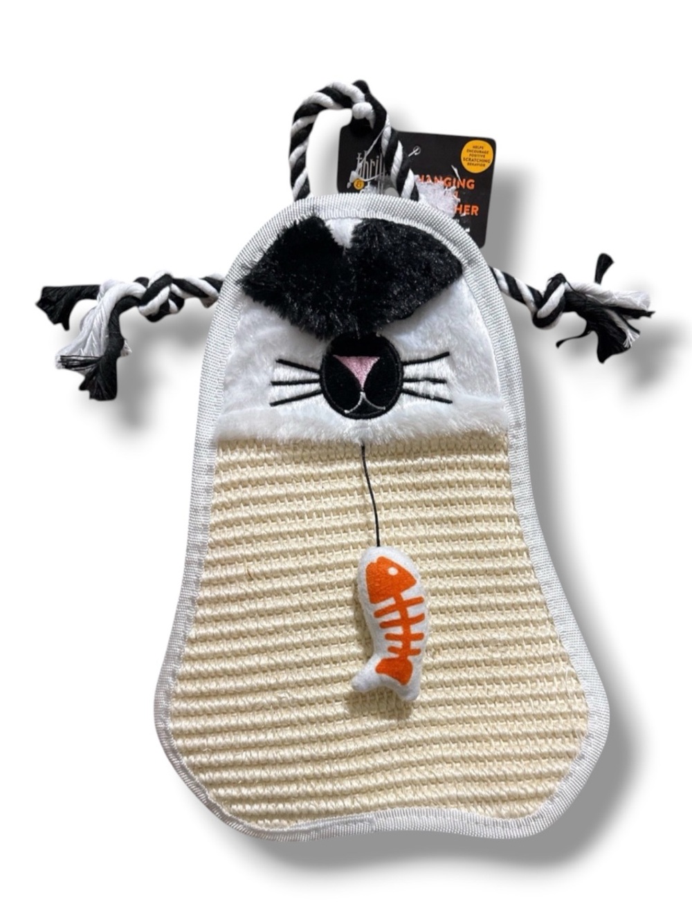 Thrills & Chills Halloween Black Cat Door Hanger Scratcher Toy - NWT